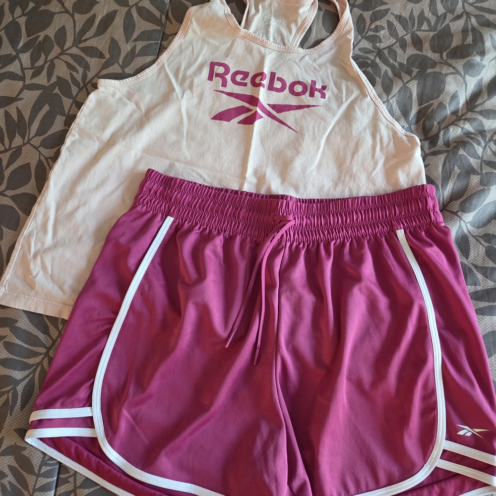 Reebok Pink and White Athletic Set